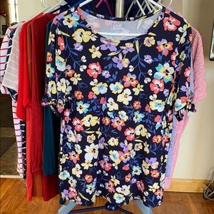 Croft & Barrow Women's Floral Short Sleeve Top - Multicolor